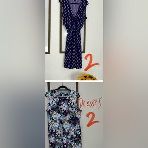 2 dresses by Lands’ End, Sz 18, sleeveless,  Wrinkle resistant. Both for $15 !